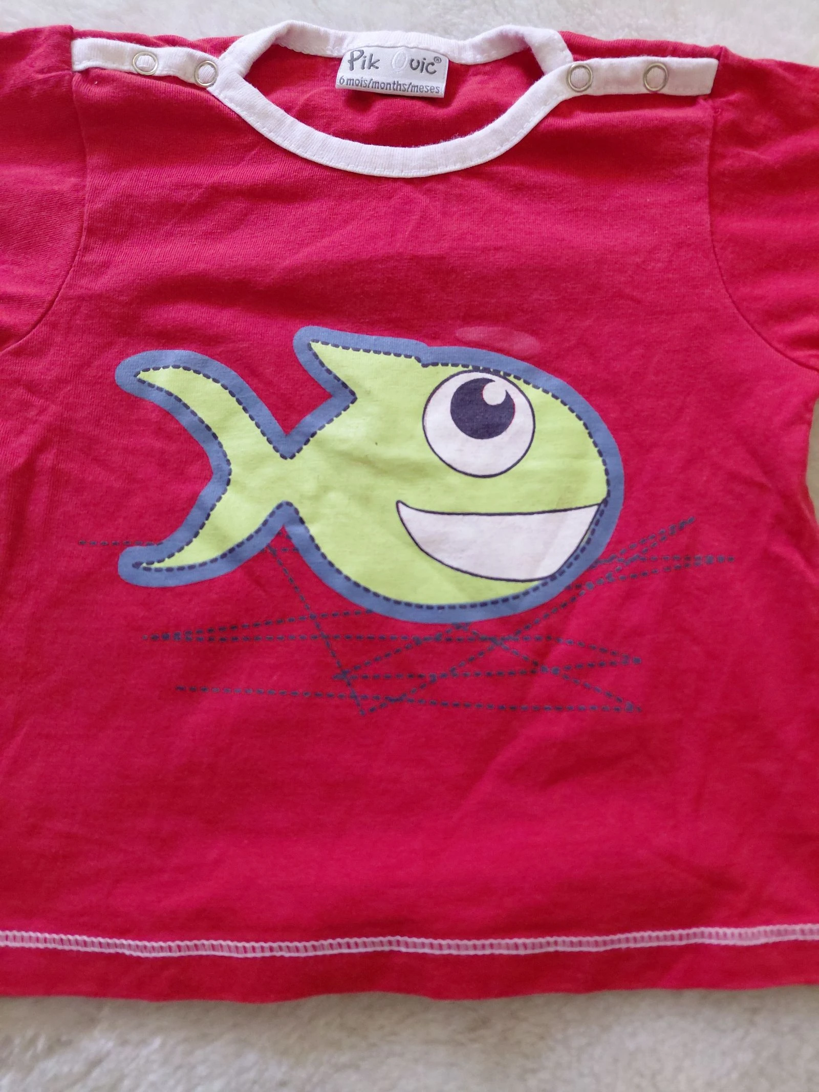 Rode pikouic T-shirt met korte mouwen 6 maanden – photo 2